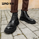 Botas de Martin Zero en invierno Nuevo Lace-up negro más Velvet Botas de cuero cálido Botas gruesas Suelas al aire libre Negro 40 40