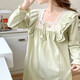 Princess Doretin Style Champion de nuit pour les filles au printemps, automne et hiver, en dentelle douce en pyjamas mi-longueur robe à la maison mince vêtements sx # 9904-1 jupe en dentelle carrée gris xl 170