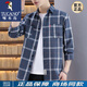 
Woodpecker plaid shirt men's centre-sleeved summer new fashion casual loose short a-sleeved shirt jacket men's DC659 yellow L [111-125Jin[Jin equals 0.5 kg]]