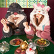 Nutshell Mary Cat couple pajamas for women autumn and winter new cartoon nightgown autumn and winter hooded coral velvet men's home wear D Mary Cat women's nightgown L