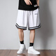 Jingxi shorts men's summer American sports fitness basketball pants boys loose ice silk quick-drying men's five-point large pants with label - black + label - white XL recommended weight 110-140 Jin Jin is equal to about 0.5 kg