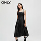 ONLY秋冬时尚休闲百搭纯色吊带百褶连衣裙女|12347Y001 H1Z黑色BLACK S 160/80A