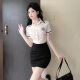 Yi Jingxuan (YIJINGXUAN) KTV private room princess suit casual club foot massage foot bath female technician work clothes hip skirt professional suit nightclub 6172# white short-sleeved shirt + black hip skirt M 95-105Jin[Jin equals 0.5 kg]