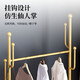 DSRAWMYT coat rack with wheels, movable bedroom multi-functional storage rack, light luxury clothes hanger, floor-standing gift, champagne gold 80CM, with rollers + with basket