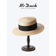 Mr Duck Collection Level Light Luxus Special handgefertigt natürlicher Strohhut Französischer Top Hut Big Bim Sun Hut MW36397 Originalgrasfarbe - Großer Kante 7 cm Zhang Ziyi Style L (geeignet für 58-59 cm Kopfumfang)