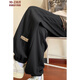 PUGESI (PUGESI) Grabado Pantalones de gofres de gran tamaño para hombres Pantalones para adolescentes casuales de primavera y otoño Pantalones sueltos K1049 Negro Regular 5xl 210-230Jin [Jin iguala 0.5 kg]
