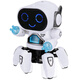 Wus Geschichte Kinderspielzeug tanzt Roboter Boy 1-3 Jahre altes Kinder 2-4 Jahre altes Mädchen Einjährig Baby Baby Elektrische Spielzeug Sechsklauen-Roboter-Weiß [Batteriemodell] Head-up-Training singen Tanz Sammeln Baby Artefakt