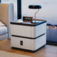 Yiyiya password lock bedside table modern simple solid wood household bedroom Italian minimalist storage cabinet feel bedside cabinet khaki color + solid wood drawer 40x40x50cm