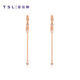 Xie Ruilin (TSL) 18k gold diamond earrings for women, rose gold colored gold earrings, 64805 k gold earrings (10 diamonds in total, about 4 points in total)