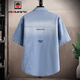 AEMAPE American retro short-sleeved shirt for men 2024 new summer thin fashion wash old denim shirt jacket T698 black 2XL (about 150~170Jin [Jin equals 0.5 kg] can be worn)