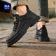 Heilan House HLA Men's Shoes Versatile Outdoor Workwear Leather Shoes Men's Mid-top Trendy Casual Shoes Men F339 Black 42