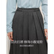 Inman Simple Commuting Pleated Skirt Winter Women's Versatile A-Line Swing Slim Mid-length Skirt Noble Gray M