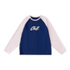 Kechu 24 summer new parent-child cool contrasting raglan sunscreen T-shirt UPF50+ children's round neck long-sleeved top navy blue and pink 165cm