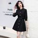 
AEMAPE French small fragrance style mid-length windbreaker jacket for women 2025 spring and autumn new high-end waist-hugging and slimming elegant coat Khaki M