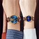 OLEVS Swiss certified brand couple watch fully automatic mechanical watch men and women watch luminous waterproof trendy couple watches upgraded enhanced version-3601+6629 brown leather blue