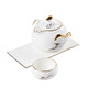 Ruijiu leisurely one pot and one cup bone china tea set Kung Fu tea set gold painted ceramic teapot tea cup saucer ink shrimp tea set three-piece set