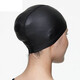 Speedo adult swimming cap made of PU material, soft, comfortable and fashionable for long hair, black