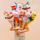 Full Pin House Birthday Scene Decoration Balloon Extended Hand-Holding Stick Party Children's Toy Stick Cartoon Multiple Styles Extended Hand-Holding Stick Balloons 20 Packs (multiple styles)