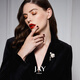Jay hibiscus brooch, women's coat corsage, collar pin accessories, birthday gift for mother-in-law, elders, brand gift box, Baibei (Beijing warehouse/delivered nearby)