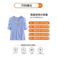 Yu Zhaolin (Yuzhaolin) ropa de mujer de mediana edad y anciana, camiseta de manga corta de madres de verano, tapa de seda de hielo de hielo 2025 nuevo estilo clásico fqlh698 azul + calzoncillos de caqui) 4xl (130-140Jin [Jin equivale a 0.5 kg])