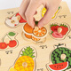 Fuhaier wooden fruit scratching board puzzle children's cognitive early education development toys infant and toddler panels matching boys and girls 3-5 years old baby intellectual enlightenment birthday Christmas gift