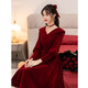 Seidler Toast Wear Bridal 2025 New Burgundy Engagement Dress Out-of-Pavilion Dress Back Home Winter Women Burgundy M