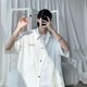 
Quezhiyin Ice Silk Short Sleeve Shirt Men's Summer Thin Loose Jacket Stylish Fashion Casual Five-Part Sleeve Shirt Jacket White XL