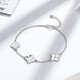 Liuguifu Jewelry Platinum Bracelet Women's Sparkling Clover Platinum PT950 Bracelet Birthday Gift 5.15g