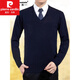Pier Cardin Herbst- und Winterrunde Hals Pullover Herrenanzug Basis Strick-Pullover Hühner Herzkragen Business Formale Tragen lässiger Herrenkleidung A30-3888 [v] Schwarz 2xl 180
