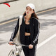 ANTA velvet warm sports suit for women winter women's casual suit sportswear jacket women's trousers sports two-piece set. Recommended regular two-piece set for autumn and winter. Basic black-1 M/female 165