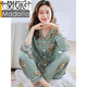 Modal brand new high-end products, pajamas for women, spring and autumn long sleeves, pure cotton, middle-aged mothers, women's autumn cotton, women's autumn large-size home clothing set, 9215 gray-blue (165/L size) recommended to wear weight 100-120 Jin [Jin equals 0.5 kg]