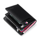 Emperador Paul Wallet Capa de cuero corta para hombres Capa de cuero Vacada Tarjeta vertical Bolsa con cremallera Licencia de conducir Licencia de conducir billetera Black
