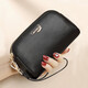 Crocodile shirt double zipper first layer cowhide wrist bag women's clutch bag simple long wallet T2008 black