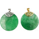 Toto -Aufkleber mit Wuwu Marke Jade, trockengrüner Jade, friedliche Schnalle Wuwu Card Round Card SNT9277 Gold Anhänger (+ Wachsekette)