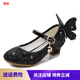 Ruiyang girls' high-heeled princess leather shoes spring and autumn new children's shoes children's performance shoes girls' crystal shoes red size 26/inner length 16.5