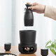 Thirty-nine Chu silk wine warmer set Japanese style wine scalding pot household sake wine set heating rice wine cooking wine warmer wine glass wine set scalding wine pot household Chu silk black pottery 6 cups + wine warmer + wine warmer + tray (comes with a box of candles)