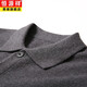 Hengyuanxiang lapel sweater men's cardigan jacket solid color sweater men's autumn and winter sweater top single-breasted button sweater grey XL 175