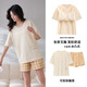 Jiaocai Meng mit Brustpads-Pyjamas für Frauen 100% reines Baumwoll Short Sleeve Shorts Dünne junge junge Mittelalter mit großer Größe von Home Clothing Set M1355 L (Empfohlen 95-115jin [Jin gleich 0,5 kg])