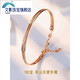 Wenying 18K gold rose gold bracelet female au750 color gold concubine bracelet open bracelet wide version bracelet gift for girlfriend 18