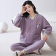 
Comfortable shirt for women, winter pure cotton long sleeves, autumn and winter warmth thin cotton air cotton mezzanine, women's warm home clothing MC15273 XL (recommended 120-135 Jin [Jin equals 0.5 kg])