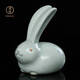 Tinghuai kiln Ru kiln rabbit tea art tea table exquisite tea pet ornaments can raise creative Ru porcelain tea set small ornaments Egg green glaze tea pet jade rabbit
