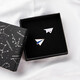 EKUSTYEE small airplane brooch ins trendy men and women cute Japanese style simple personality student badge bag accessories small airplane + white paper airplane (gift box)