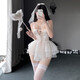 温诗欧婚纱情趣制服诱惑女仆装变态惩罚情绪内衣女极污度性感诱惑变态调 (粉)露胸开裆套装6636+白长筒丝