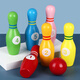 Sangetian (Sangty) Juguetes de boliche de madera sólida para niños Gran bola interior Sports Baby Baby Intelligence 2-3-4 años 2665 Bolera de madera maciza (enorme/digital)