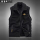 JEEP SPIRIT Vest Men's 2025 Autumn and Winter Casual Fashion Velvet Vest Waistcoat Warm Jacket Off-White XL