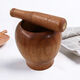 Mengyi'er large solid wood garlic mortar garlic mortar old-fashioned garlic mashing jar wood household wooden mortar for sesame seeds mortar for sesame seeds