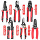 Delixi Electrical Wire Stripping Pliers Electrician Wire Unplugging and Wire Cutting Pliers 7-inch Multi-Function Cable Wire Wiring Artifact Wire Stripper Stripping Pliers Tool Single Color Handle Wire Stripping Pliers + Electrical Tape