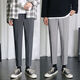 Zuoyoupin pendant small trousers men's nine-point pants Korean style trendy slim feet casual trousers summer straight-leg suit pants (1 piece) black (nine-point pants) 30 Recommended 110-120 Jin [Jin equals 0.5 kg]
