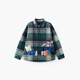 Maqidun (MQD) MQD children's clothing boys' quilted plaid shirt winter clothing children's thickened warm plaid shirt jacket Green Plaid 110