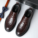 CARTELO crocodile (CARTELO) top layer sheepskin men's shoes for business thick sole casual leather shoes for men's hand-grabbing anti-wrinkle men's leather shoes 9710 brown 44